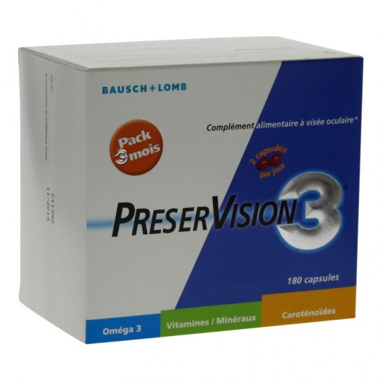 Bausch & Lomb Preservision 3 complément alimentaire à visée oculaire 180 capsules
