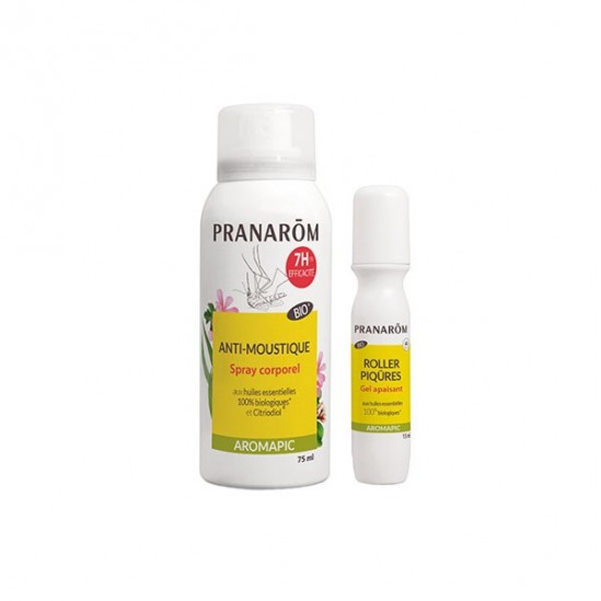 Pranarôm aromapic anti-moustiques spray corporel 75ml + roller piqûres 15ml
