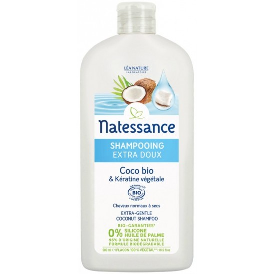 Natessance shampooing extra-doux coco bio & kératine végétale 500ml