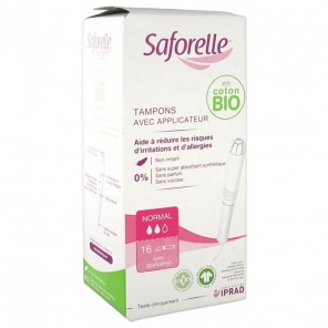 Saforelle 16 tampons Normal avec applicateur coton bio