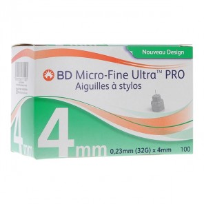 BD micro-fine ultra pro aiguilles à stylos (32G)X4mm