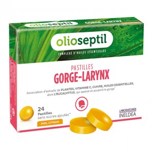 Olioseptil gorge larynx miel citron 24 pastilles