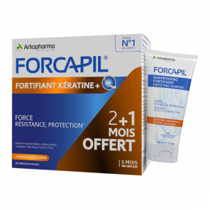 Arkopharma forcapil fortifiant kératine+ 180 gélules + shampooing 30ml